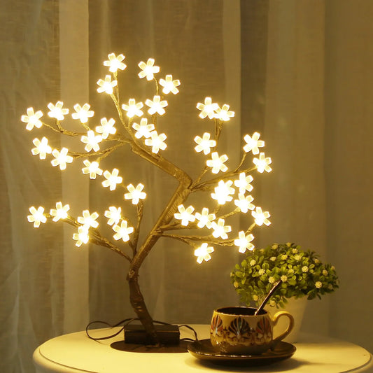 מנורת עץ פריחת הדובדבן מבית סוליביה - ™FlowerLamp